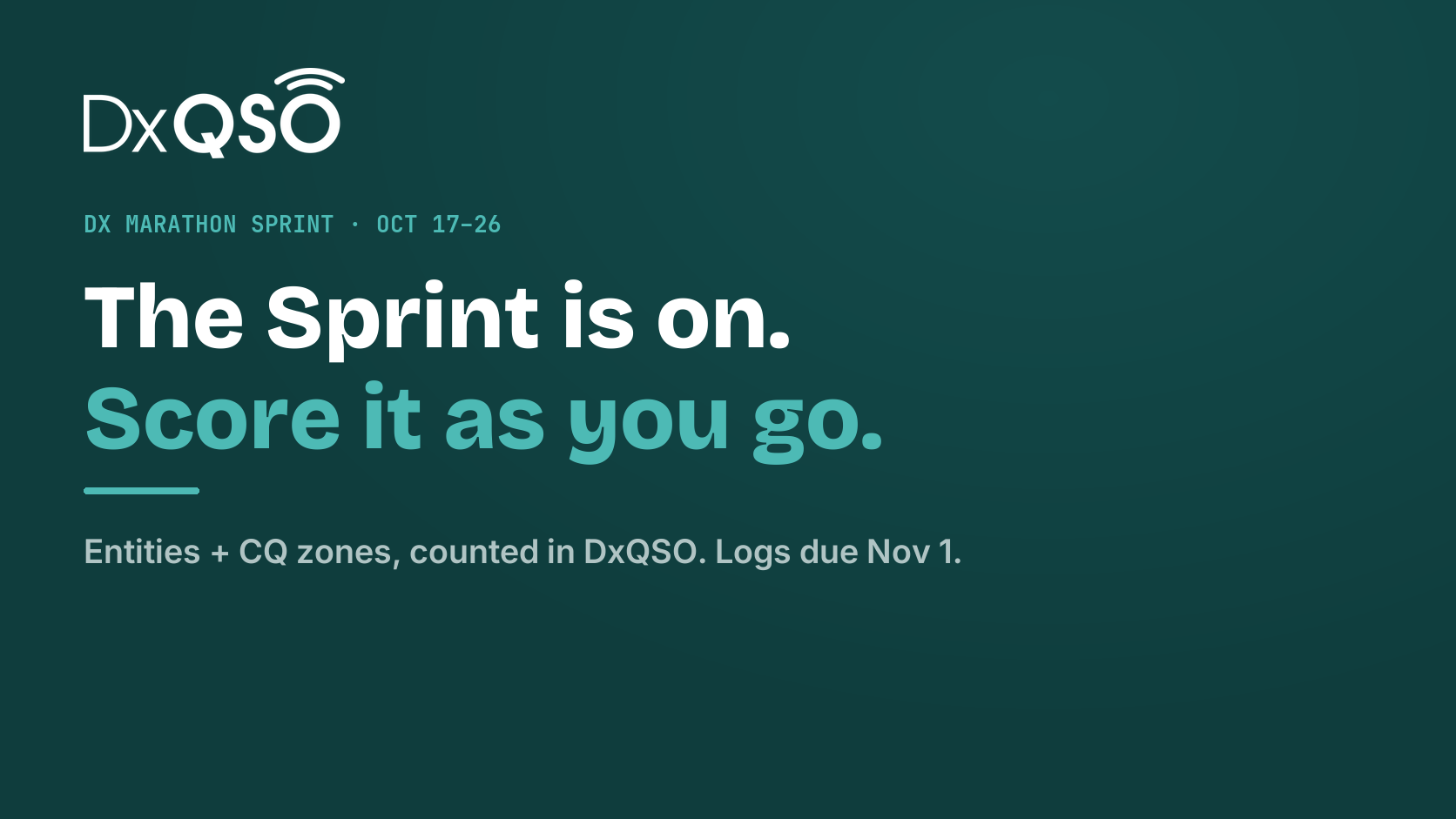 The DX Marathon Sprint is on. Score it as you go.