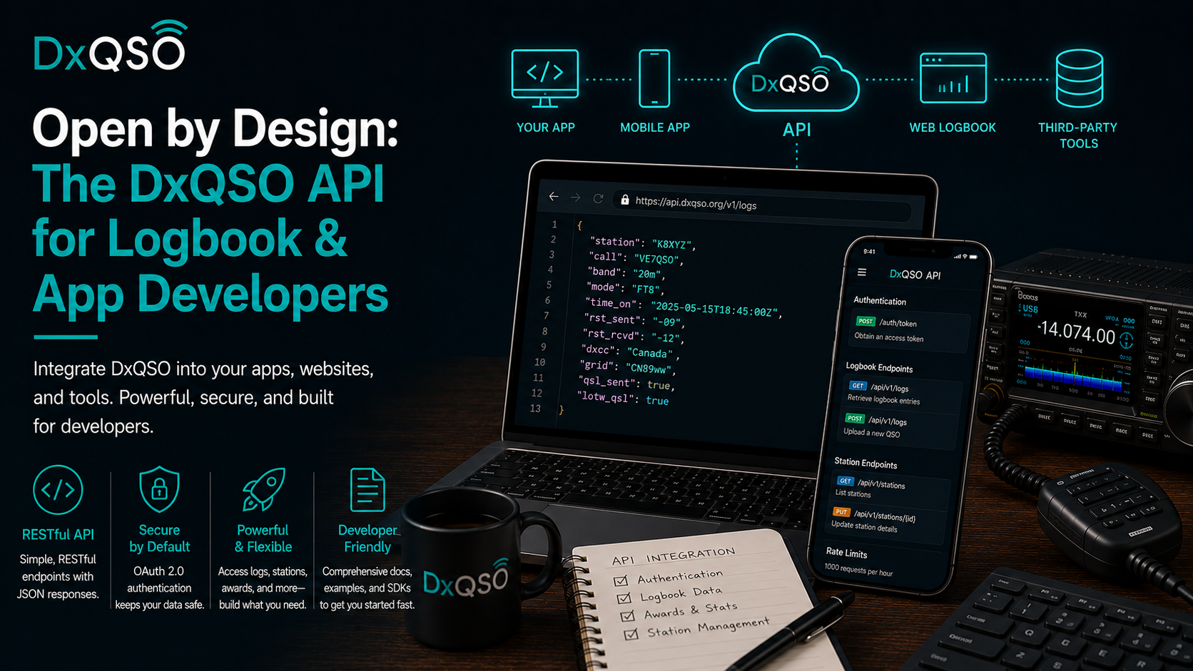 Open by Design: the DxQSO API for Logbook & App Developers